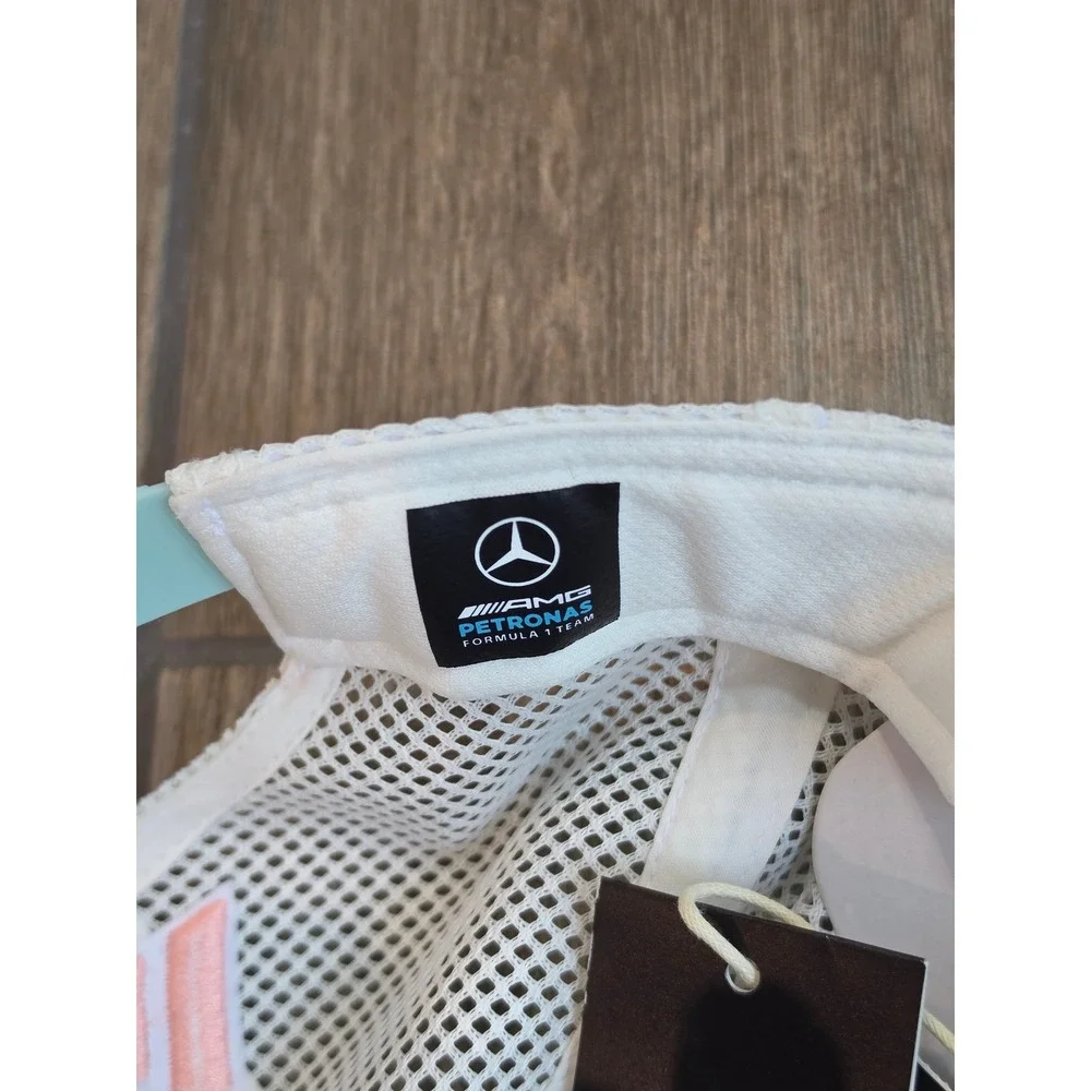 Adidas Mercedes AMG Petronas F1 Miami GP Trucker Hat White Mint KY8144 OSFW